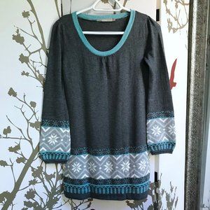 NEW Etam La Neige Snowflake Balloon Sleeve Sweater Dress